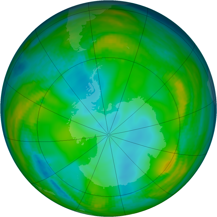 Antarctic ozone map for 14 June 1981
